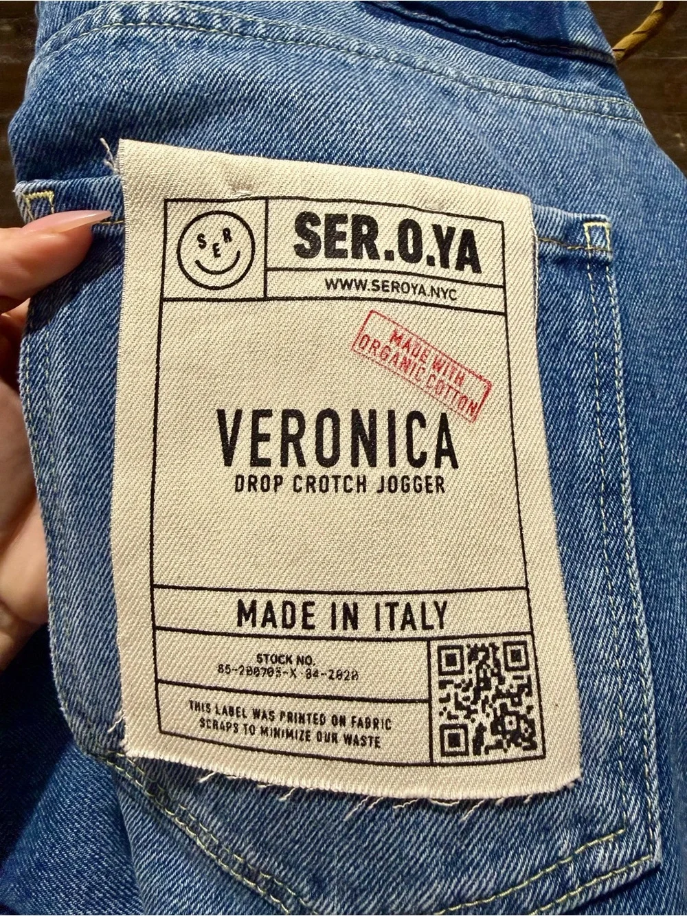NWT Ser.O.Ya Drop Crotch Denim Cargo Jogger Jeans in Tahoe Sz 31 Summer 90’s